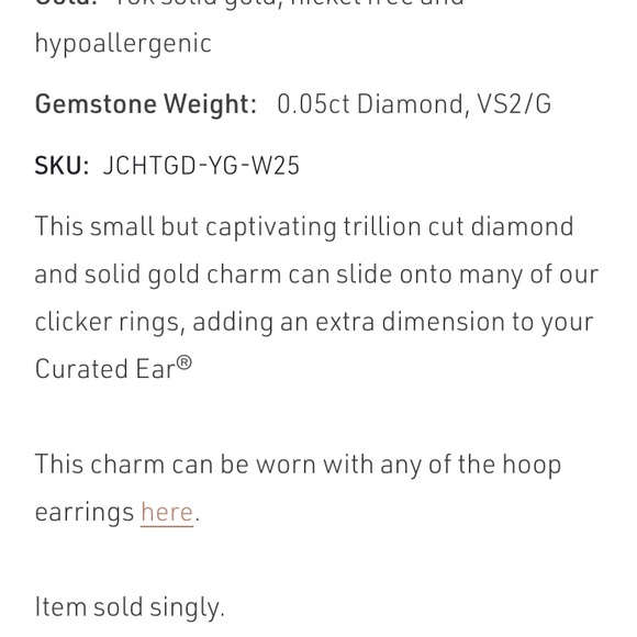 Maria Tash Diamond Triangle Charm - Picture 2 of 2